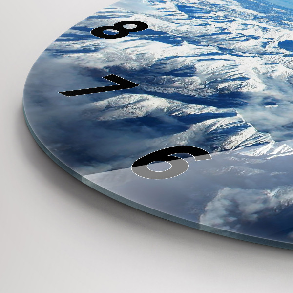 Orologio rotondo in vetro Paesaggio Montagne Pirenei