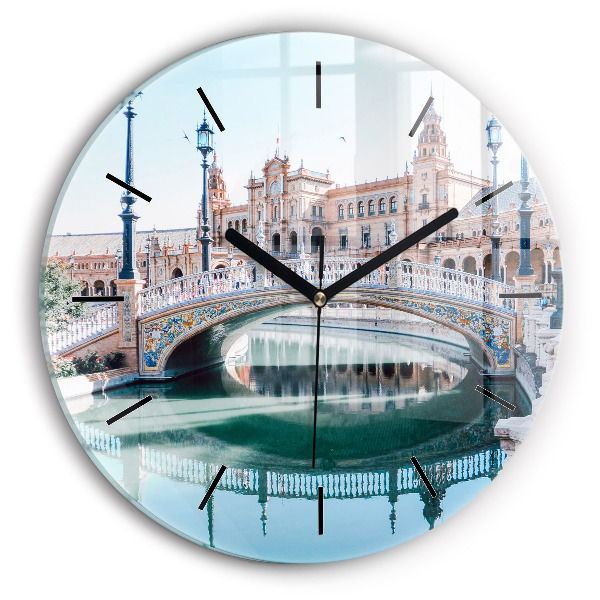 Orologio rotondo in vetro Plaza de Espana a Siviglia