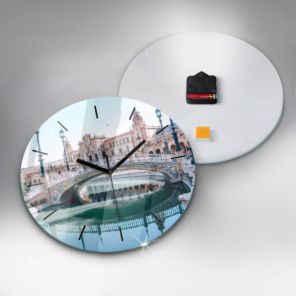 Orologio rotondo in vetro Plaza de Espana a Siviglia
