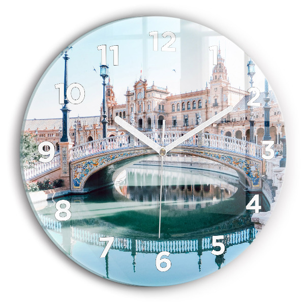 Orologio rotondo in vetro Plaza de Espana a Siviglia