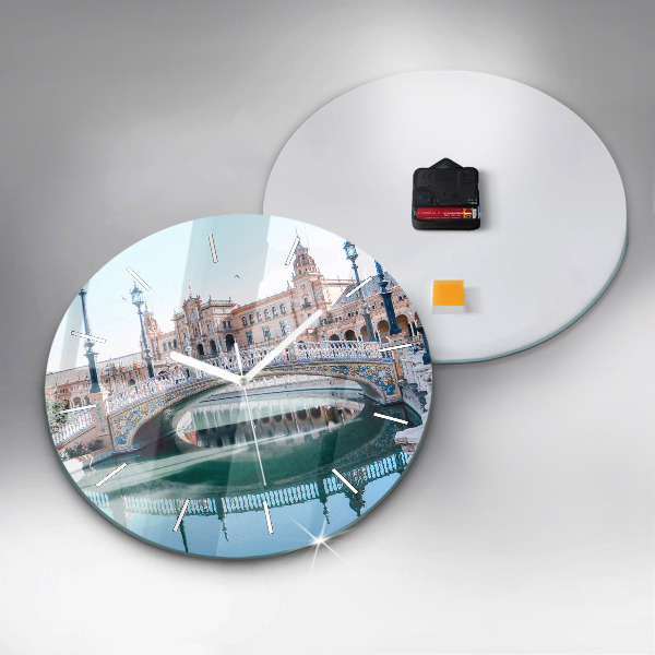 Orologio rotondo in vetro Plaza de Espana a Siviglia