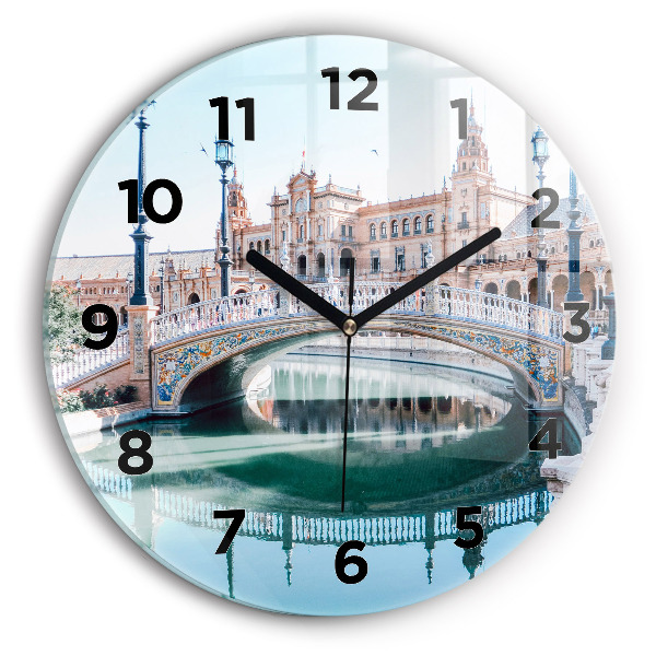 Orologio rotondo in vetro Plaza de Espana a Siviglia