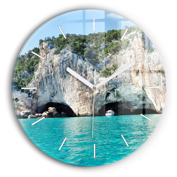 Orologio rotondo in vetro Grotta sottomarina