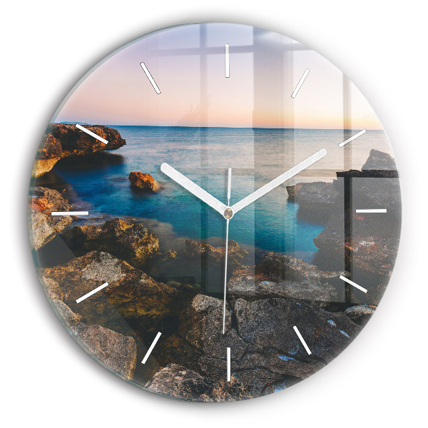 Orologio rotondo in vetro Paesaggio marino