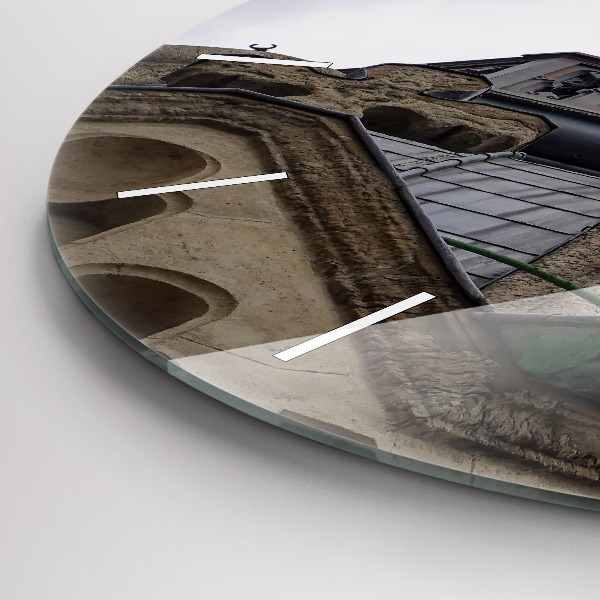 Orologio rotondo in vetro Statua della Vergine Maria a Lione