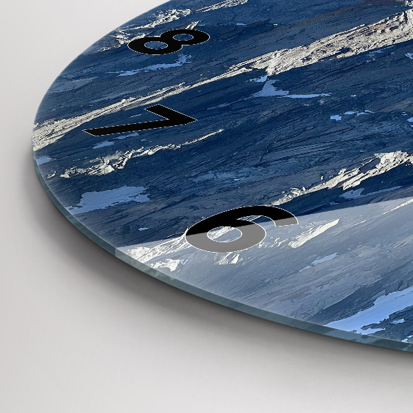 Orologio rotondo in vetro Montagne delle Alpi in inverno