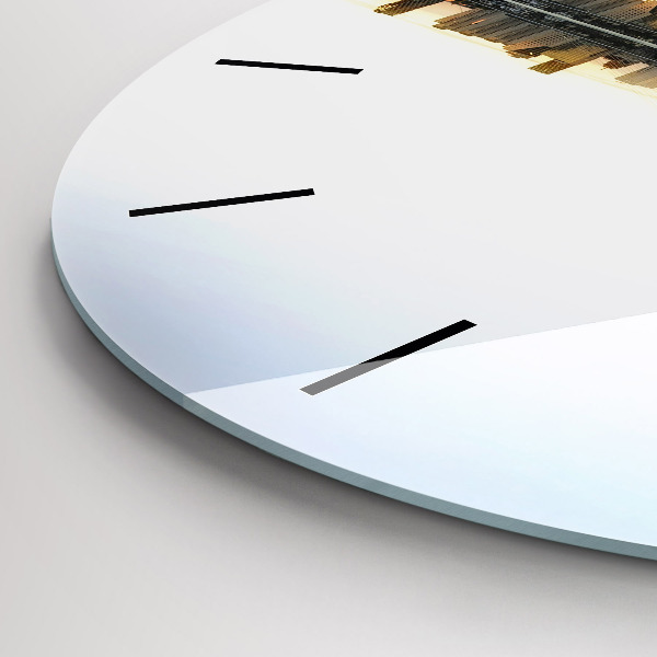 Orologio rotondo in vetro Una città sul fiume