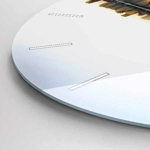 Orologio rotondo in vetro Una città sul fiume