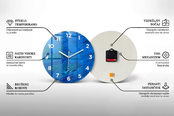 Orologio rotondo in vetro Rocce al tramonto