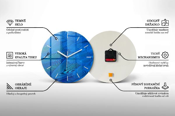 Orologio rotondo in vetro Rocce al tramonto