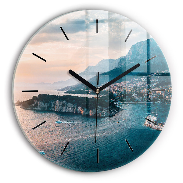 Orologio rotondo in vetro Isola in Croazia
