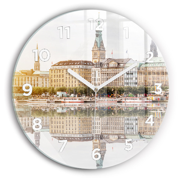 Orologio rotondo Fiume Amburgo Germania