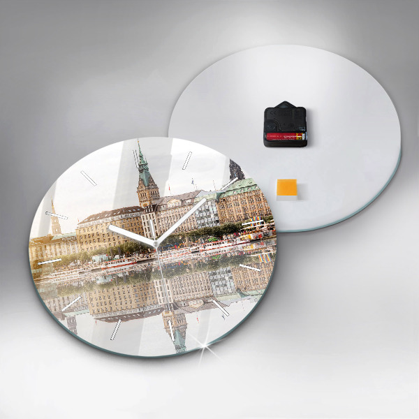 Orologio rotondo Fiume Amburgo Germania