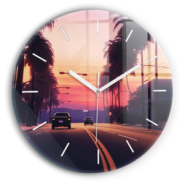 Orologio rotondo Tramonto a Los Angeles