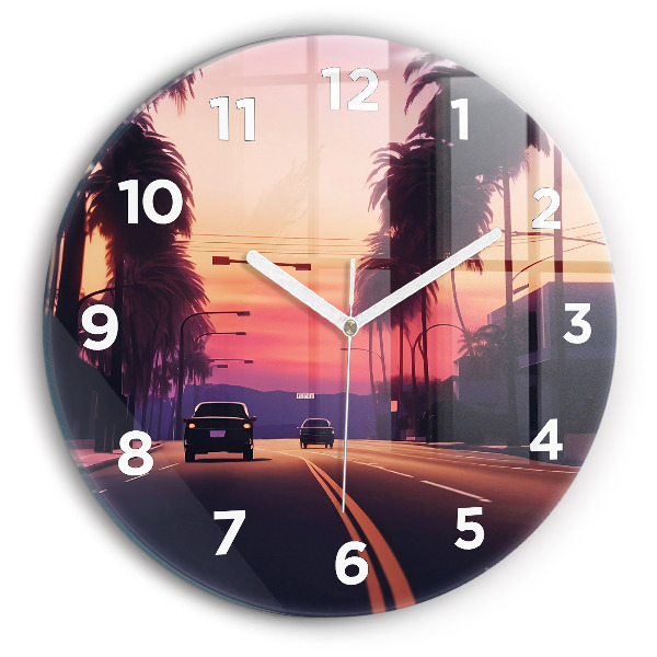 Orologio rotondo Tramonto a Los Angeles