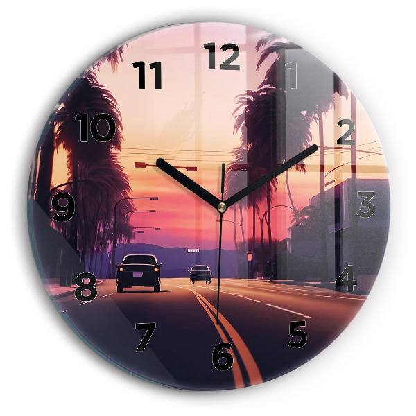 Orologio rotondo Tramonto a Los Angeles