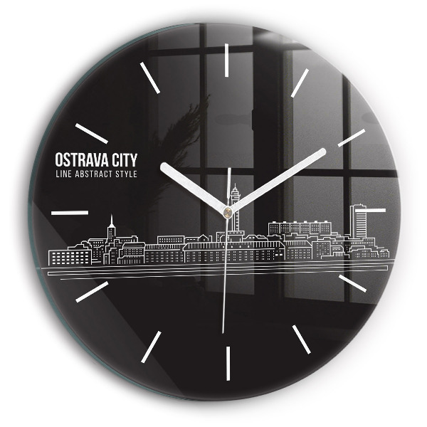 Orologio rotondo Disegno della città di Ostrava