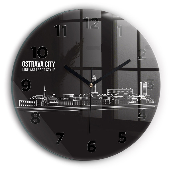 Orologio rotondo Disegno della città di Ostrava