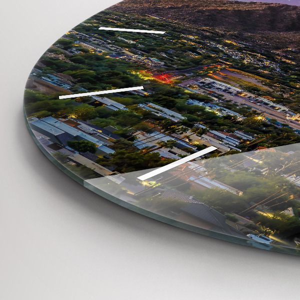 Orologio rotondo in vetro Paesaggio montano