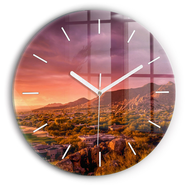 Orologio rotondo in vetro Tramonto a North Scottsdale