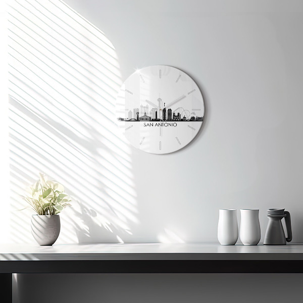 Orologio rotondo in vetro Città di San Antonio Texas