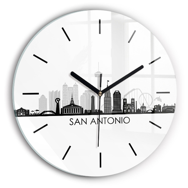 Orologio rotondo in vetro Città di San Antonio Texas