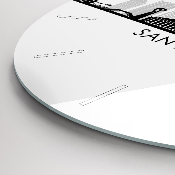 Orologio rotondo in vetro Città di San Antonio Texas