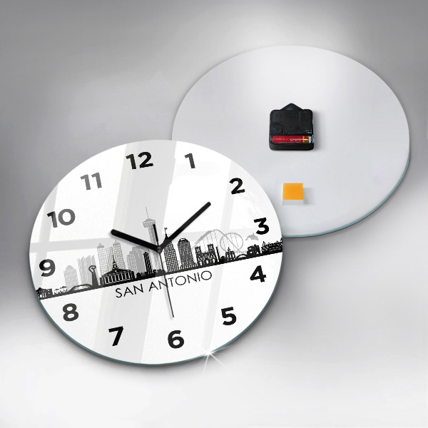 Orologio rotondo in vetro Città di San Antonio Texas