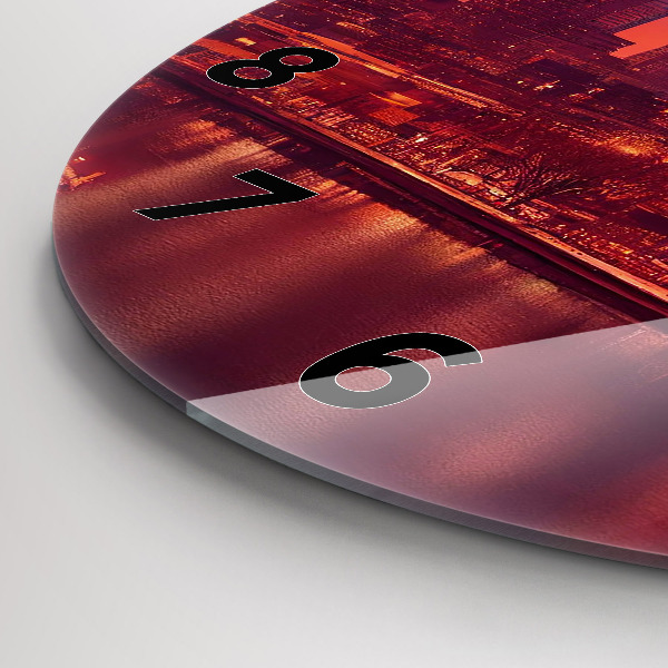 Orologio rotondo in vetro La città di Filadelfia di notte