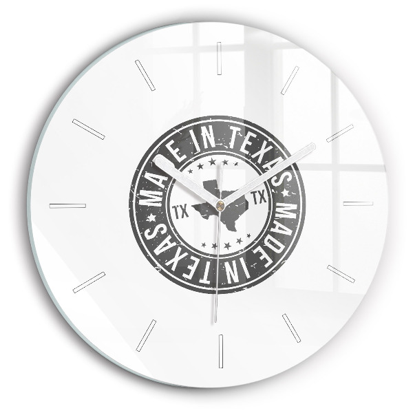Orologio rotondo in vetro francobollo del Texas
