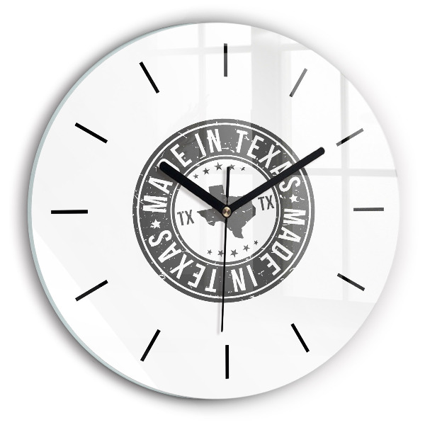 Orologio rotondo in vetro francobollo del Texas