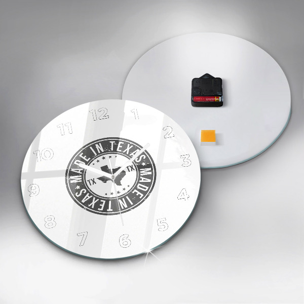 Orologio rotondo in vetro francobollo del Texas
