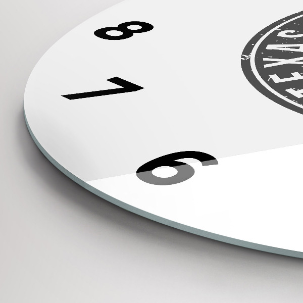 Orologio rotondo in vetro francobollo del Texas