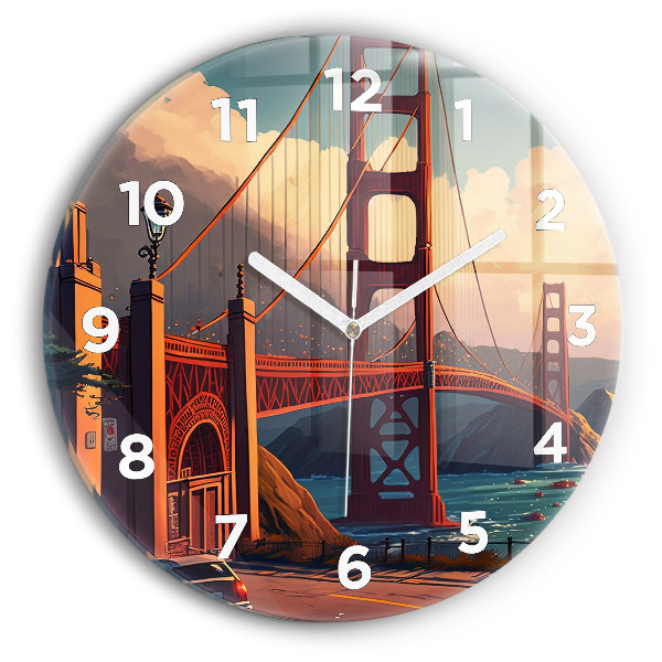 Orologio rotondo in vetro Ponte di San Francisco