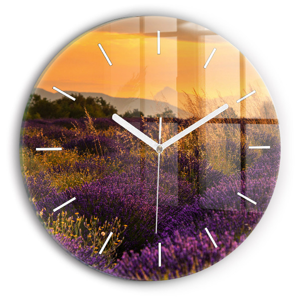 Orologio rotondo Campo di lavanda Francia