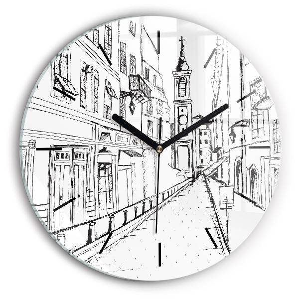 Orologio rotondo Disegno della città della Provenza