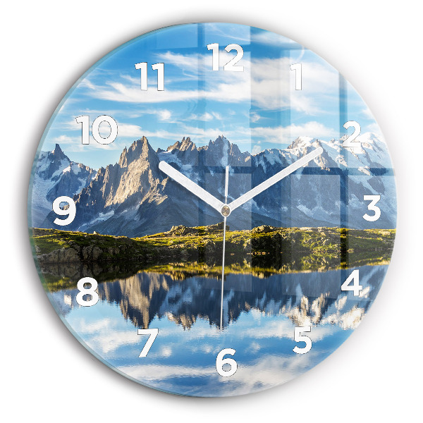 Orologio rotondo in vetro Valle di Chamonix, Alpi