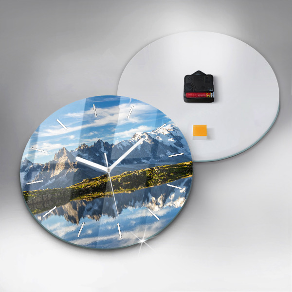 Orologio rotondo in vetro Valle di Chamonix, Alpi