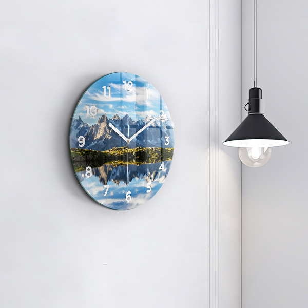 Orologio rotondo in vetro Valle di Chamonix, Alpi