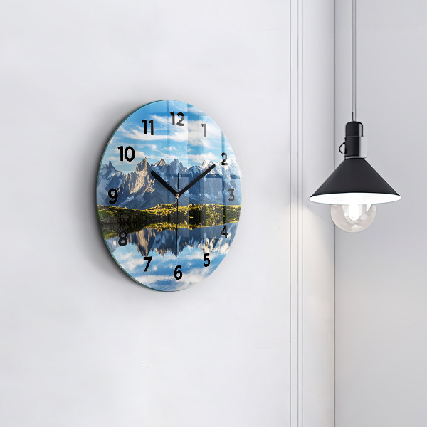 Orologio rotondo in vetro Valle di Chamonix, Alpi