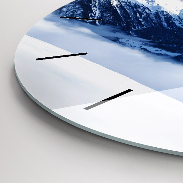 Orologio rotondo in vetro Panorama di montagna