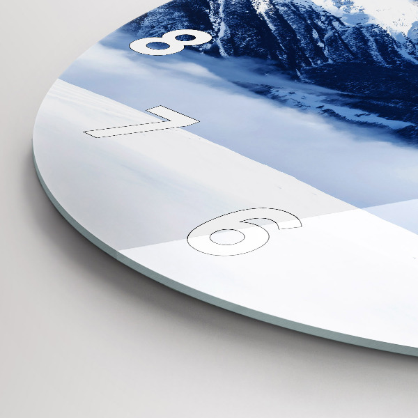 Orologio rotondo in vetro Panorama di montagna