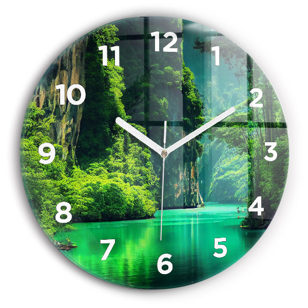Orologio rotondo in vetro Paesaggio naturale della Thailandia