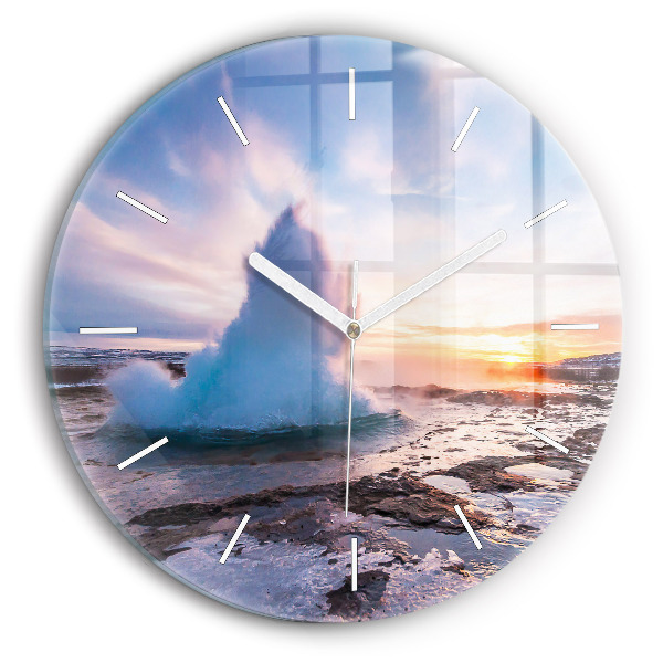 Orologio rotondo Geyser sull'isola d'Islanda