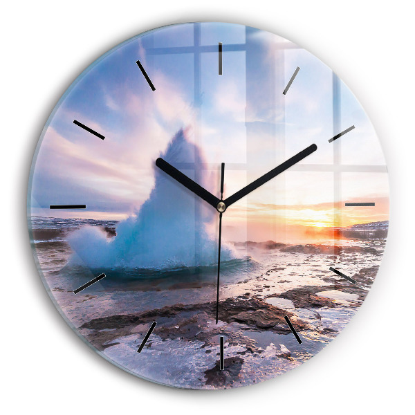 Orologio rotondo Geyser sull'isola d'Islanda