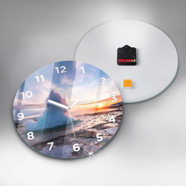 Orologio rotondo Geyser sull'isola d'Islanda