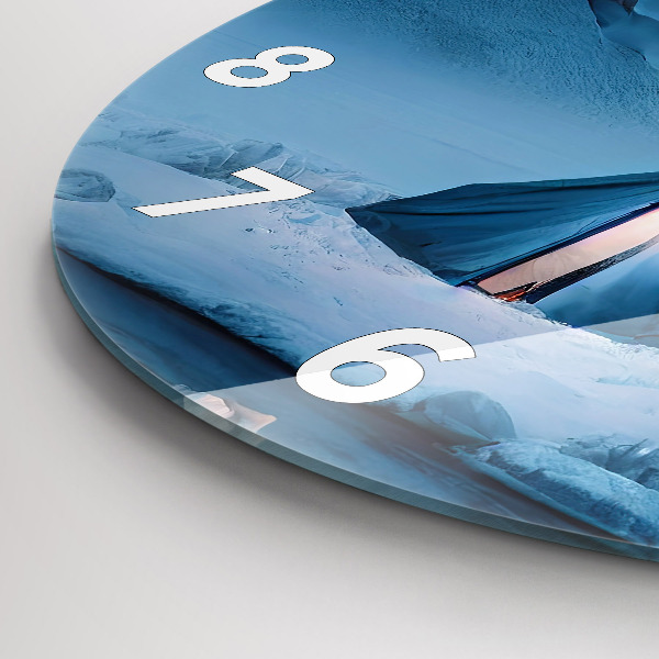 Orologio rotondo in vetro Tenda sulle montagne dell'Islanda