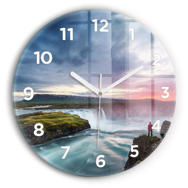 Orologio rotondo Paesaggio con cascata