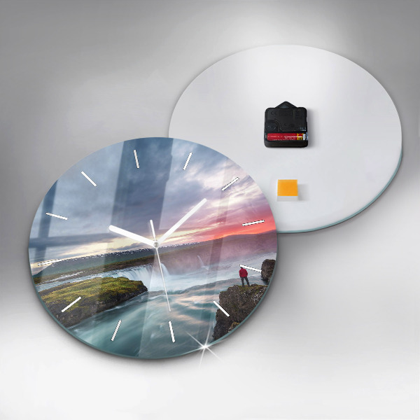 Orologio rotondo Paesaggio con cascata