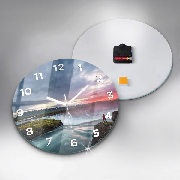 Orologio rotondo Paesaggio con cascata